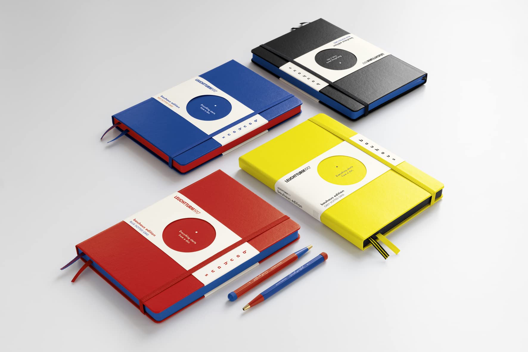 LEUCHTTURM1917 - Dotted Hardcover Notebook Medium A5 Bauhaus Special Edition 251 Numbered Pages for Writing and Journaling (Red) - Image 3